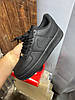 Чоловічі кросівки Nike Air Force 1 black low чорні Найк Форс шкіряні низькі, фото 10