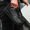 Чоловічі кросівки Nike Air Force 1 black low чорні Найк Форс шкіряні низькі, фото 6