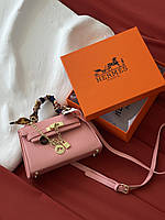 Сумка Hermes Kelly з хустинкою рожевий Є