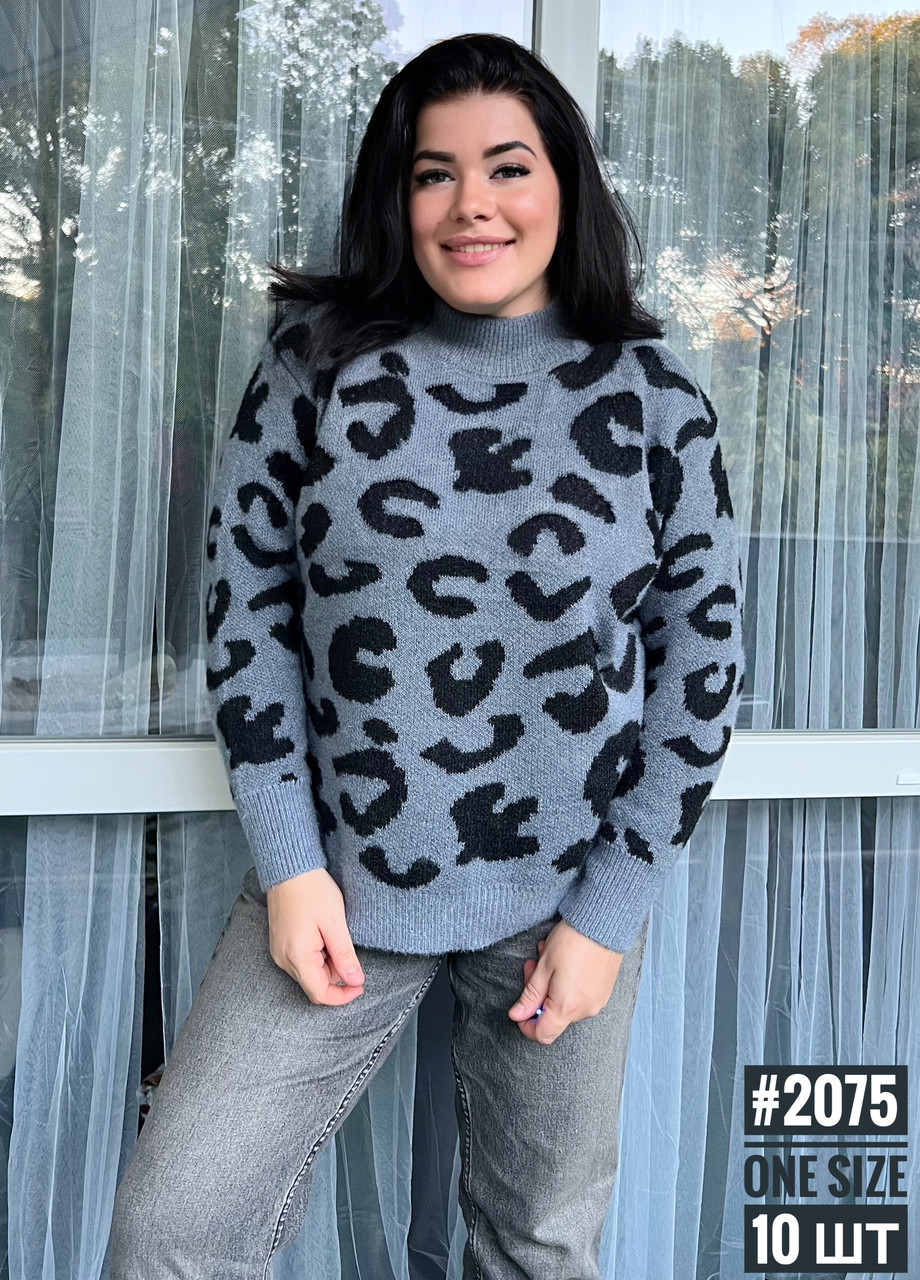 Жіночий светр с коміром стійка універсального розміру 48-54, фото 1