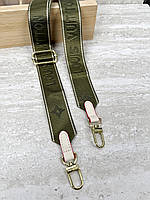Ремінь LOUIS VUITTON  зелений+світлий беж. Є