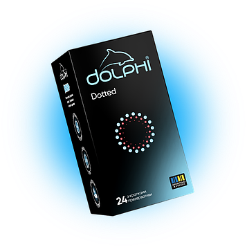 Презервативи Dolphi Dotted з крапками, 24 штуки
