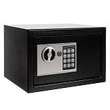 Електронний сейф для дому з кодовим замком і ключем Сталевий меблевий маленький сейф для грошей документів цінностей, фото 2