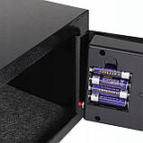 Електронний сейф для дому з кодовим замком і ключем Сталевий меблевий маленький сейф для грошей документів цінностей, фото 6