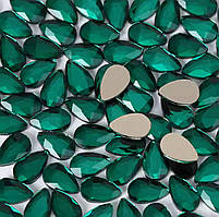 Стрази у формі краплі Green Розмір 5х8мм . 1шт.