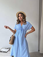 Женское летнее платье из муслина с открытыми плечами