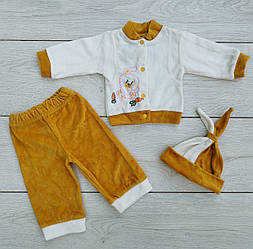 Дитячий ясельний комплект "Зайченя" (велюр) зріст 62  см