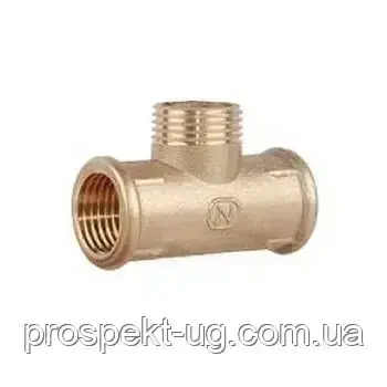 Трійник латунний посилений 3/4" (Ду20) ВЗВ, фото 1