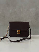 Сумочка через плече з двома ременцями бургунди Є