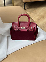 Сумка в стилі Hermes Medium size бордовий Є