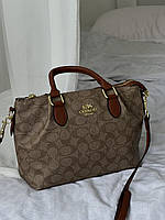 Сумка Coach Georgia Satchel Bag коричнево-бежевий Є