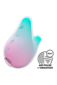 Вакуумний стимулятор із вібрацією Satisfyer Mermaid Vibes, м'ятно-рожевий