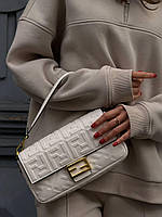 Fendi Baguette Cream Leather Bag Premium
