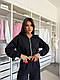 Стильний жіночий осінній базовий прогулянковий костюм двійка штани спортивна кофта худи на блискавці двонитка, фото 4