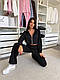 Стильний жіночий осінній базовий прогулянковий костюм двійка штани спортивна кофта худи на блискавці двонитка, фото 5