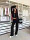 Стильний жіночий осінній базовий прогулянковий костюм двійка штани спортивна кофта худи на блискавці двонитка, фото 2