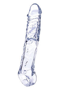 Насадка на пеніс, що подовжує з кільцем для мошонки NMC Ice Crystals, прозора, 22.3 см.