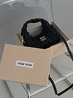 Сумка Miu Miu Wander Matelassé Nappa Leather Hobo Bag чорний Є