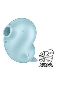 Вакуумный стимулятор Satisfyer Sassy Seal с вибрацией, голубой, 9.5 см