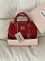 Жіноча сумка Miu Miu Arcadie Matelassé Nappa Leather Bag  Premium червоний Є