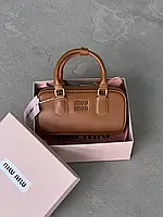 Сумка Miu Miu Arcadie Leather Bag Burgundy Premium коричневий Є