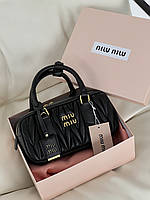 Жіноча сумка Miu Miu Arcadie Matelassé Nappa Leather Bag  Premium чорний Є