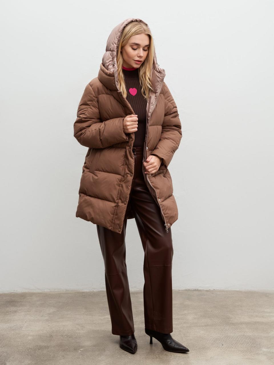 Зимова жіноча куртка ХS-L мокко, фото 1
