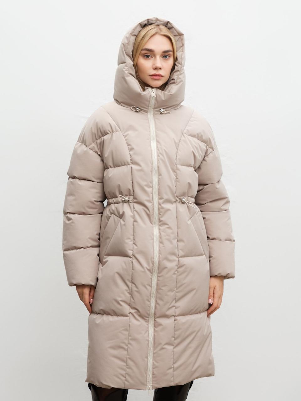 Пуховики жіночі зимові ХS-L бежевий, фото 1
