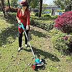 Акумуляторний садовий набір 2 в 1 2 АКБ 48 V універсальний тример і мініпила для дачі та городу, фото 2