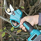 Акумуляторна ланцюгова пилка + секатор 21V з двома акумуляторами для обрізання гілок і садових робіт, фото 2