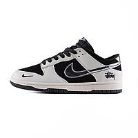Nike SB Dunk Low x Stussy Black White Metallic 44