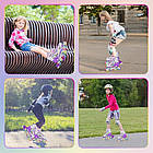 Розсувні ролики з підсвіткою фіолетові розмір 31-34 регульовані роликові ковзани для дітей, фото 2