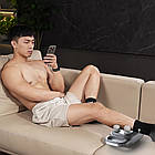 Перкусійний масажер для тіла YM-K60 сірий, 6 насадок, 9 режимів, бездротовий вібромасажер від USB, фото 5