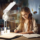 Лампа-вентилятор настільна 3в1 з акумулятором 3200 мА·год і USB-дисплеєм багатофункціональний LED-органайзер, фото 2