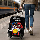 Чохол для валізи S 19-21" захисний еластичний, щільний матеріал із принтом для дорожнього багажу, фото 2