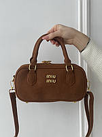 Жіноча сумка Miu Miu замша карамель Є