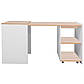 Письмовий стіл трансформер Duo ​​46-140х60 см білий та дуб з полицями без тумби у скандинавському стилі, фото 4
