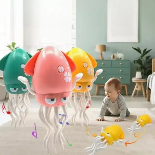 Іграшка акумуляторна зі світловими та звуковими ефектами Танцюючий кальмар. Танцюючий восьминіг Тренд, фото 1