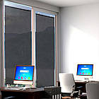 Сонцезахисна рулонна штора на вікно 125х50 см, чорна модель із кріпленням на скло автомобіля, фото 2