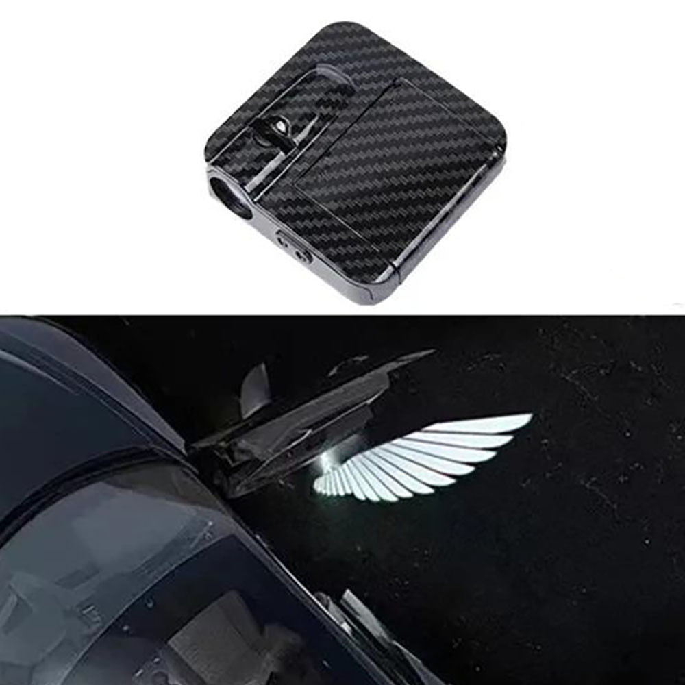 Проєкційна підсвітка для дверей автомобіля "Крилька Ангела", живлення від 3хААА, світловий логотип під час відкриття, фото 1