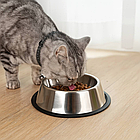Миска котяча з неіржавкої сталі стійка металева тарілка для котів і дрібних собак дому, фото 2