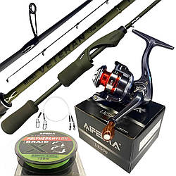 Набір спінінговий Feima LightHunter 1.85 м ультралайт (0.3–3 г) з котушкою 500 і плетеним шнуром X8 0.06 мм