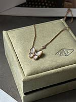 👑 Van Cleef & Arpels Pendant Two Butterfly 18K Rose Gold/Diamond/Mother-of-Pearl one size