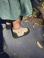 Дитячі бежеві ортопедичні шкіряні демісезонні черевики на липучках на флісі 24 р, фото 4