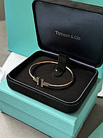 👑 Tiffany T Wire Bracelet in Rose Gold 18k with Diamonds/Mother-of-pearl one size