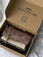 Сумка Coach Mini Klare Crossbody in Signature Canvas коричнево-молочний Є