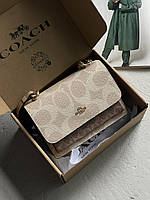 Сумка Coach Mini Klare Crossbody in Signature Canvas молочний Є