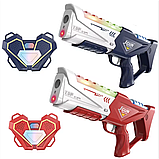 Лазерний набір з мішенями 1835: 2 бластери, світло, звук, вібрація та ремені для гри, фото 4