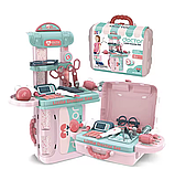 Ігровий набір лікаря 008-975 у валізі-трансформері зі стійкою та 12 медичними інструментами, фото 3