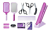 Ігровий набір перукаря QY 015 зі стайлером на батарейках та аксесуарами, фото 2